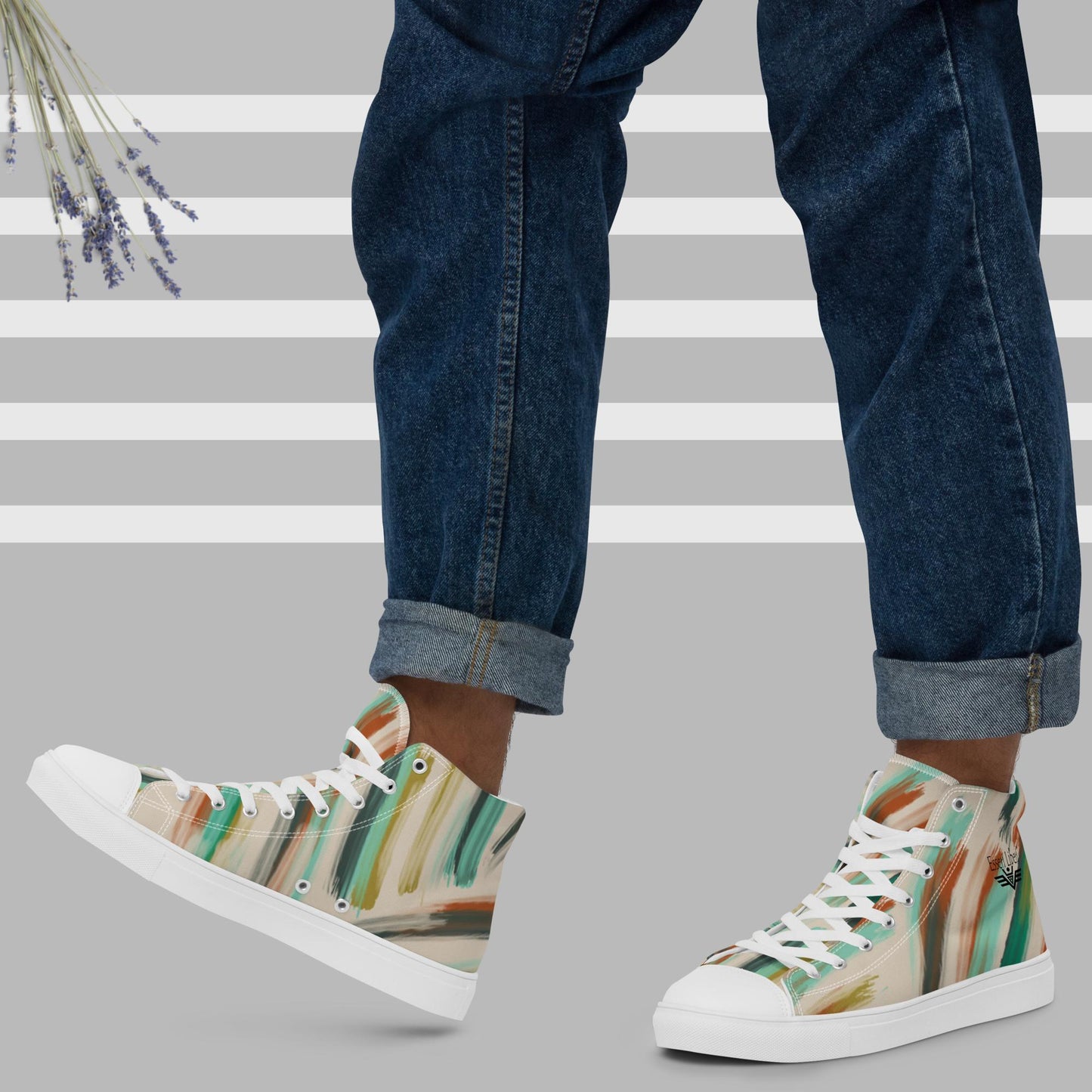 Hohe Canvas-Sneaker für Herren/Jungen, atmungsaktiv, malerisches Muster, Esseri Liberi