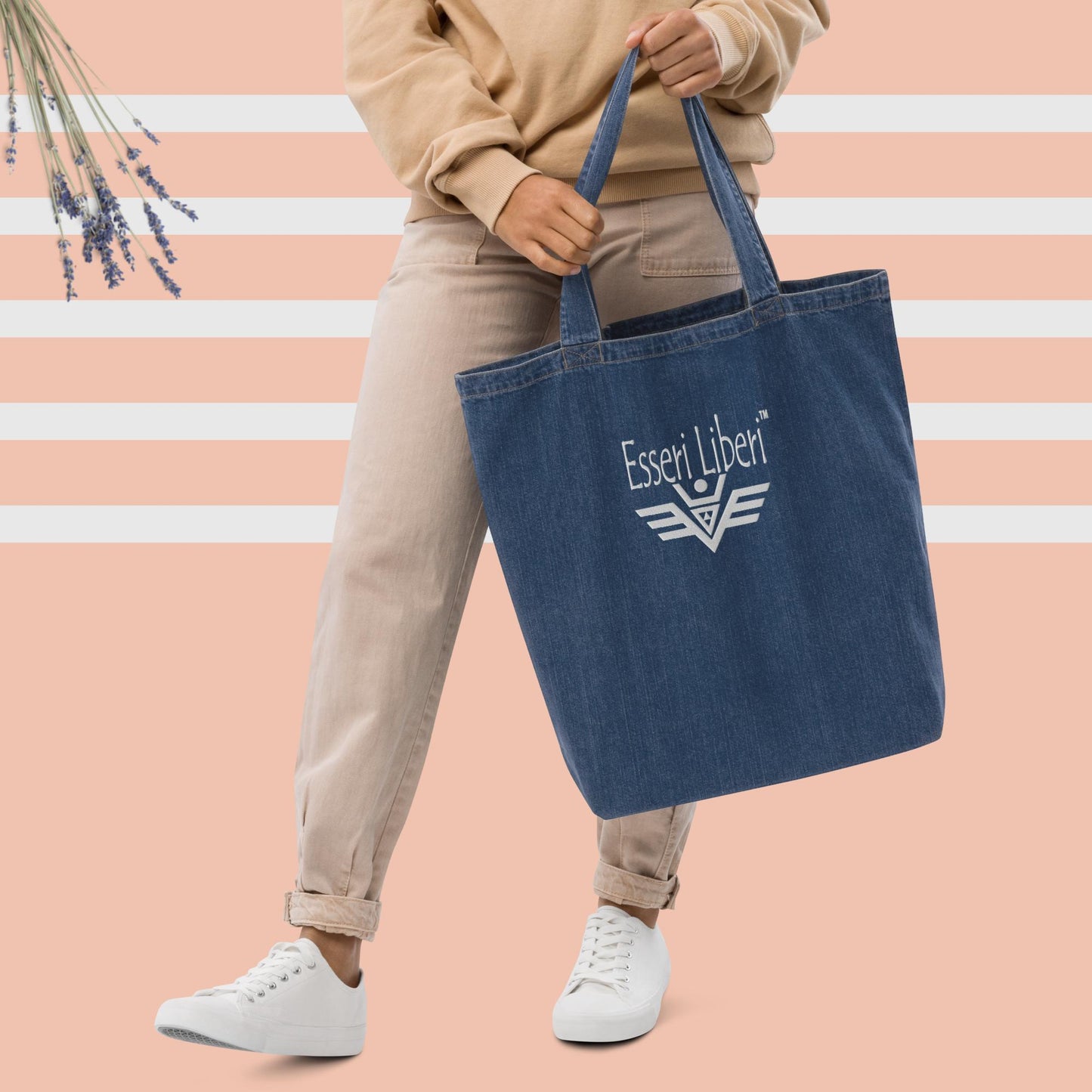 Ecological jeans bag, women/girls, 13.6 kg capacity, Esseri Liberi