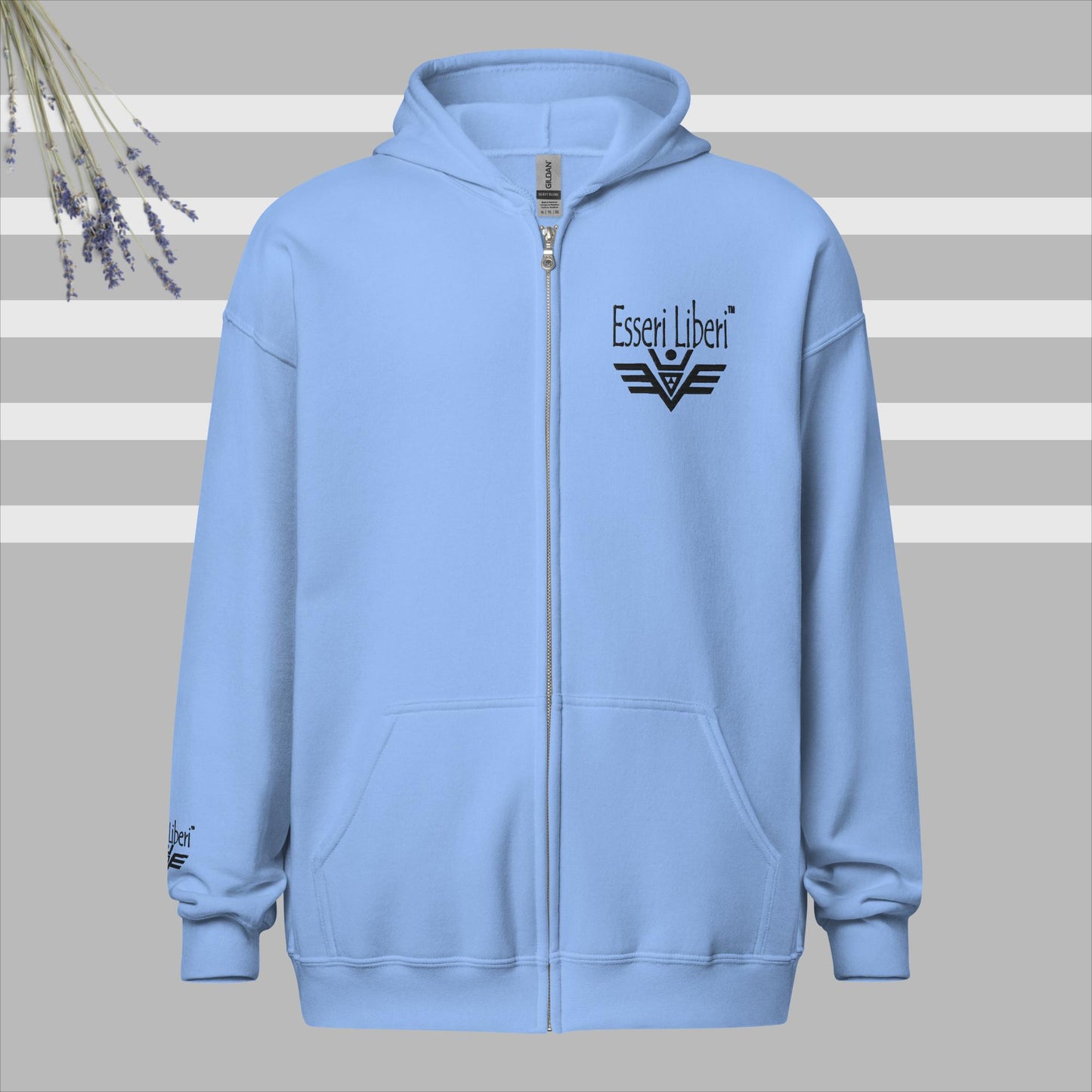 Sportliches Herren-Sweatshirt mit Kapuze, Reißverschluss und Taschen der Marke Esseri Liberi