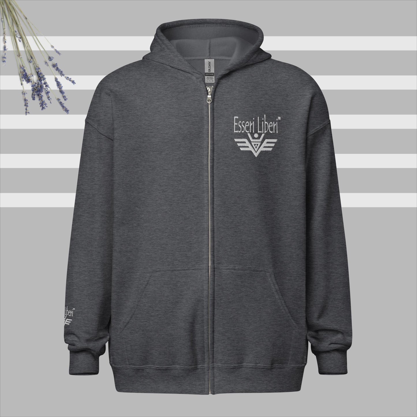 Sportliches Herren-Sweatshirt mit Kapuze, Reißverschluss und Taschen der Marke Esseri Liberi
