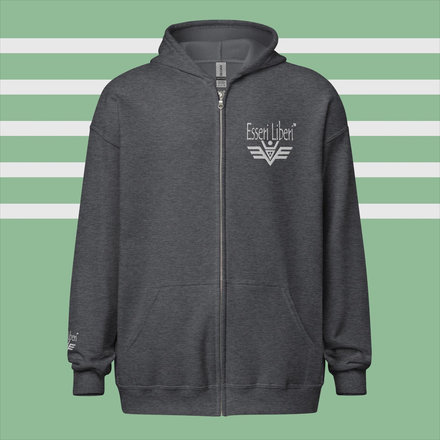 Sports boy's sweatshirt with hood, zip and pockets by Esseri Liberi brand