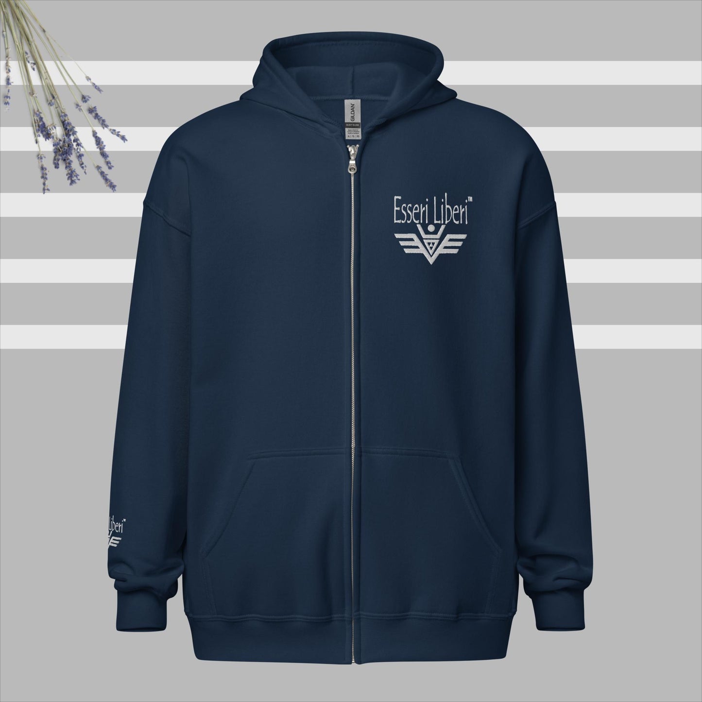 Sportliches Herren-Sweatshirt mit Kapuze, Reißverschluss und Taschen der Marke Esseri Liberi