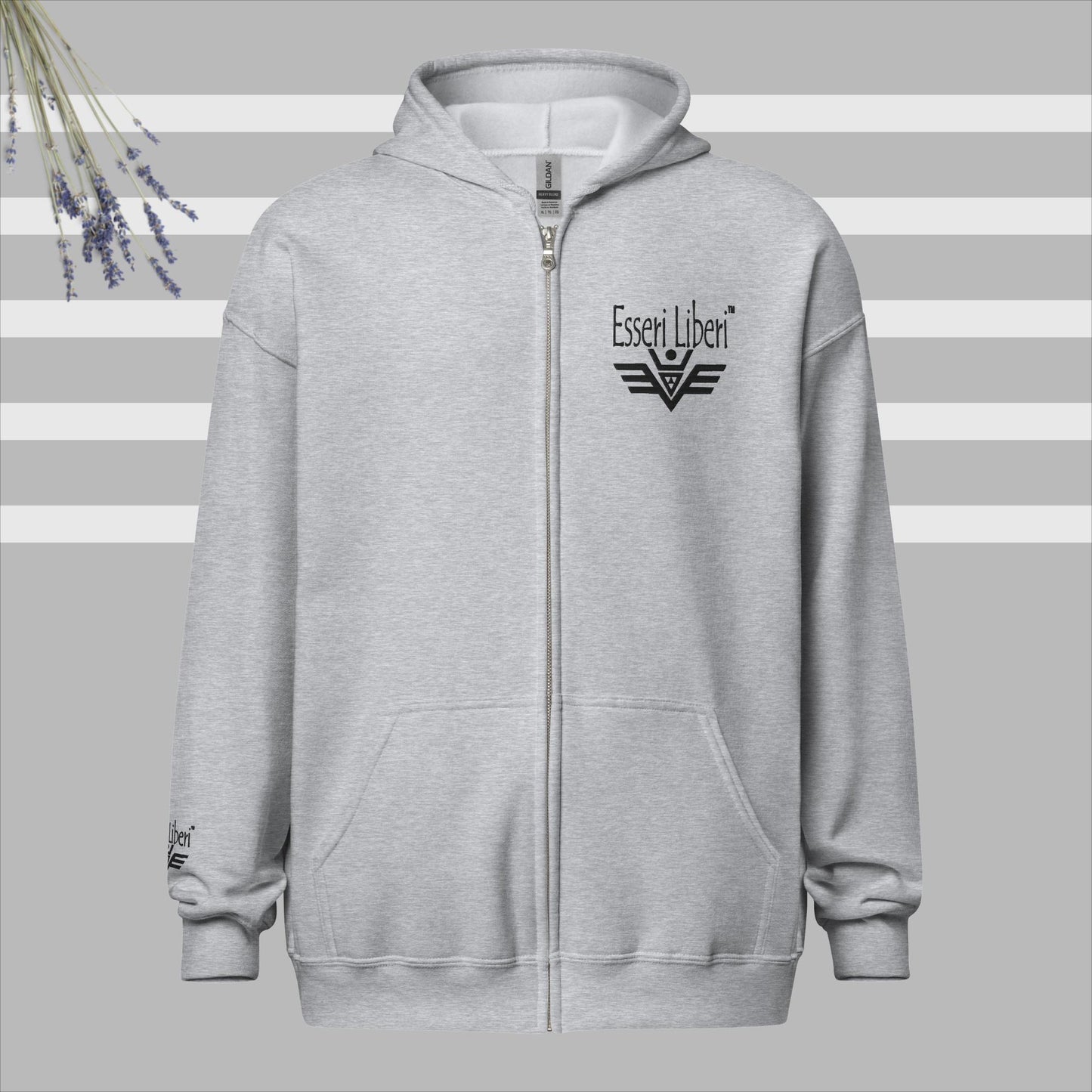 Sportliches Herren-Sweatshirt mit Kapuze, Reißverschluss und Taschen der Marke Esseri Liberi