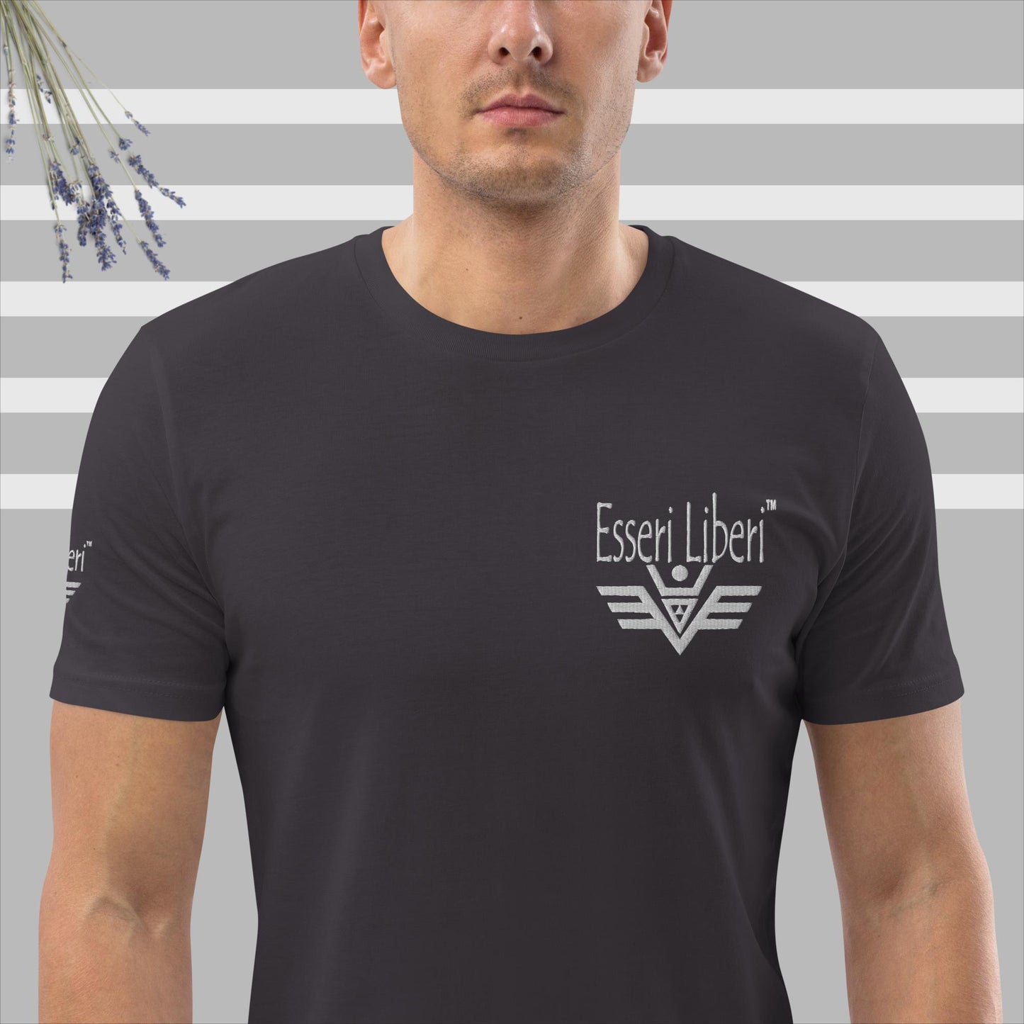 Kurzärmliges Sport-T-Shirt für Herren mit Stickerei der Marke Esseri Liberi