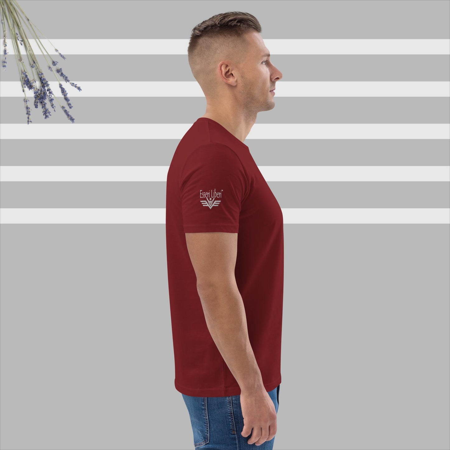Kurzärmliges Sport-T-Shirt für Herren mit Stickerei der Marke Esseri Liberi