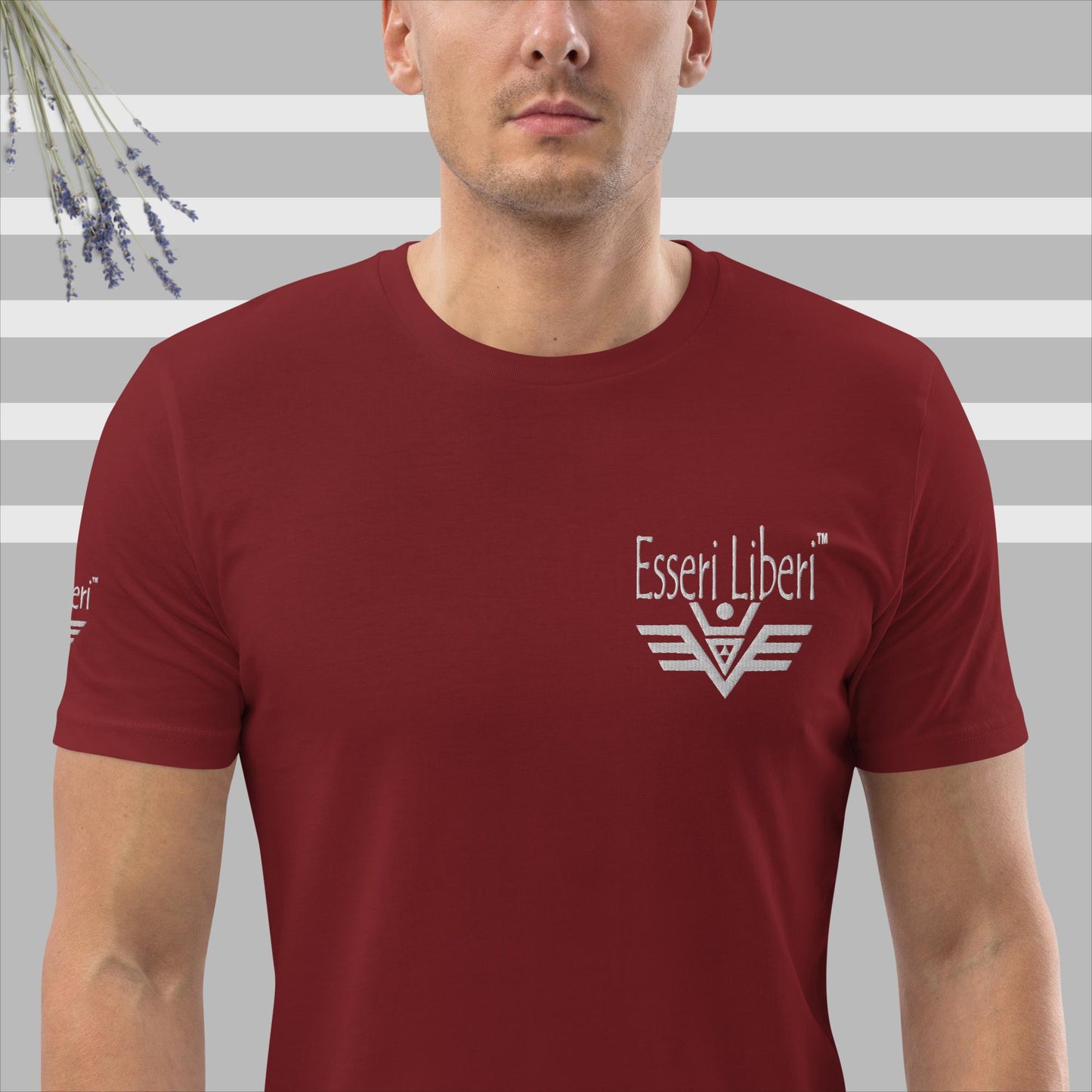Kurzärmliges Sport-T-Shirt für Herren mit Stickerei der Marke Esseri Liberi