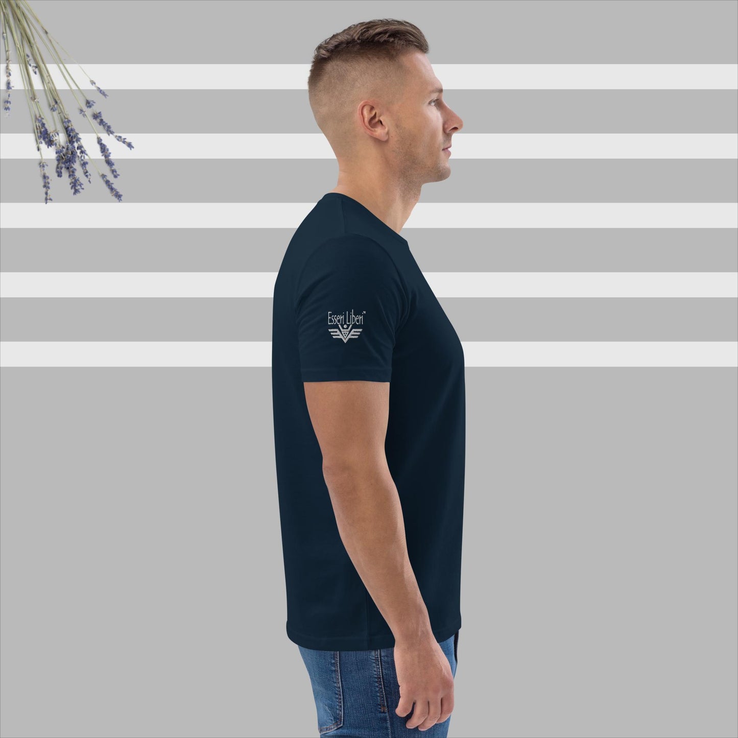 Kurzärmliges Sport-T-Shirt für Herren mit Stickerei der Marke Esseri Liberi
