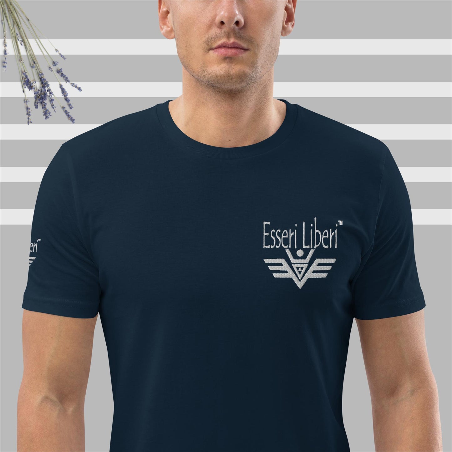 Kurzärmliges Sport-T-Shirt für Herren mit Stickerei der Marke Esseri Liberi