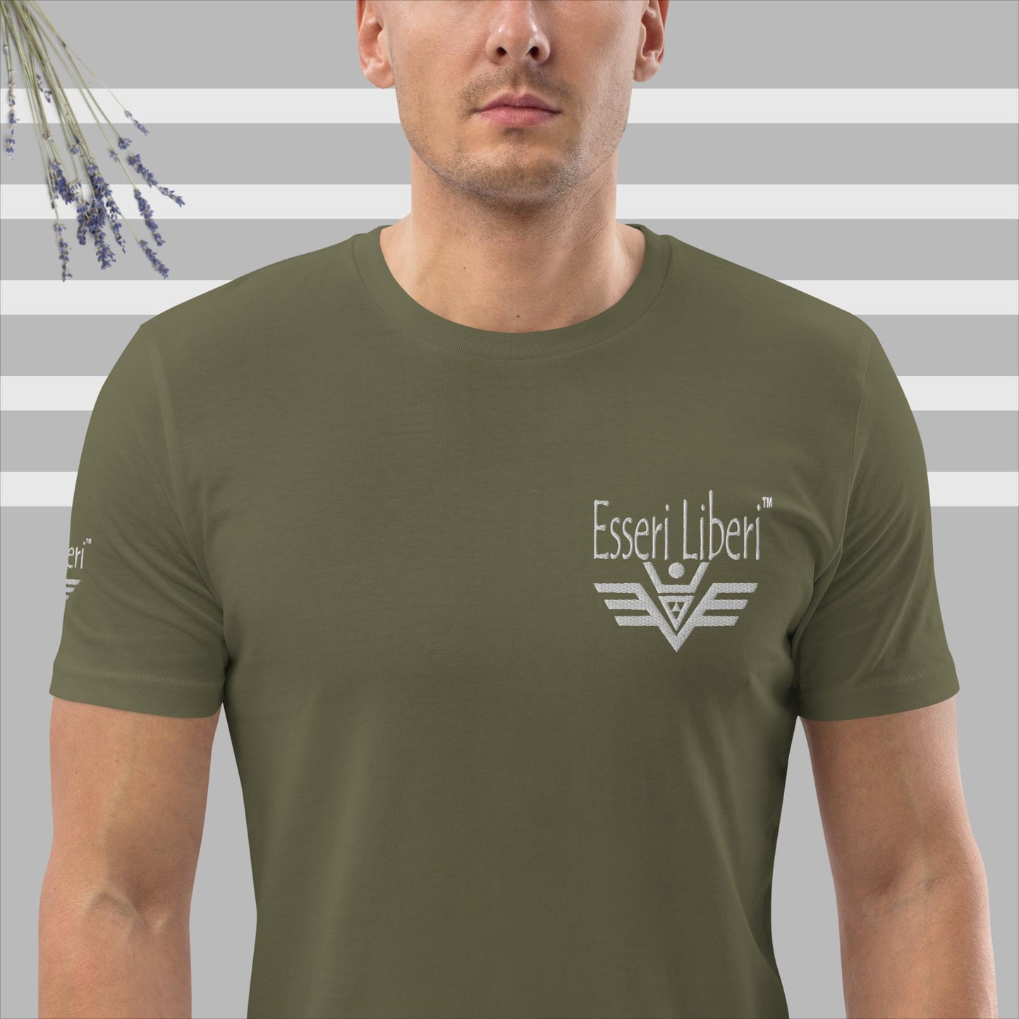 Kurzärmliges Sport-T-Shirt für Herren mit Stickerei der Marke Esseri Liberi