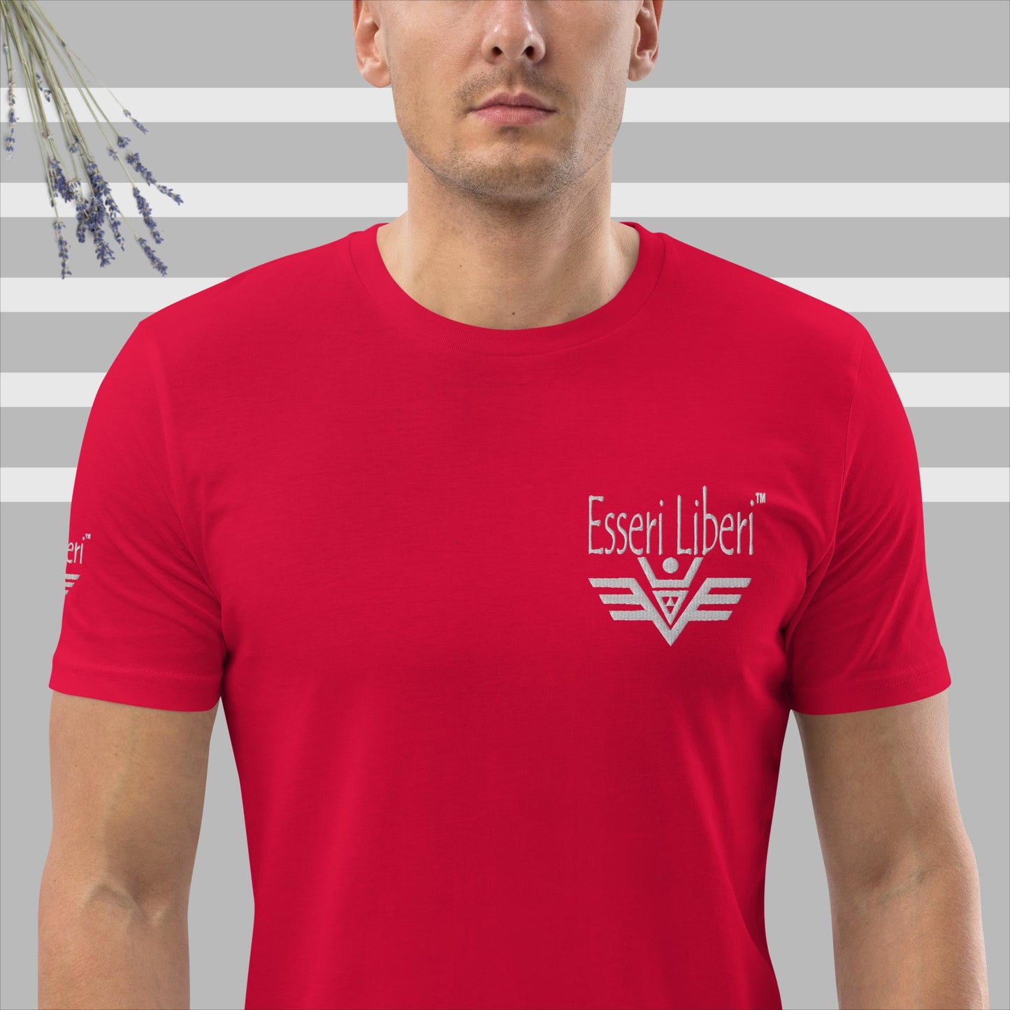 Kurzärmliges Sport-T-Shirt für Herren mit Stickerei der Marke Esseri Liberi