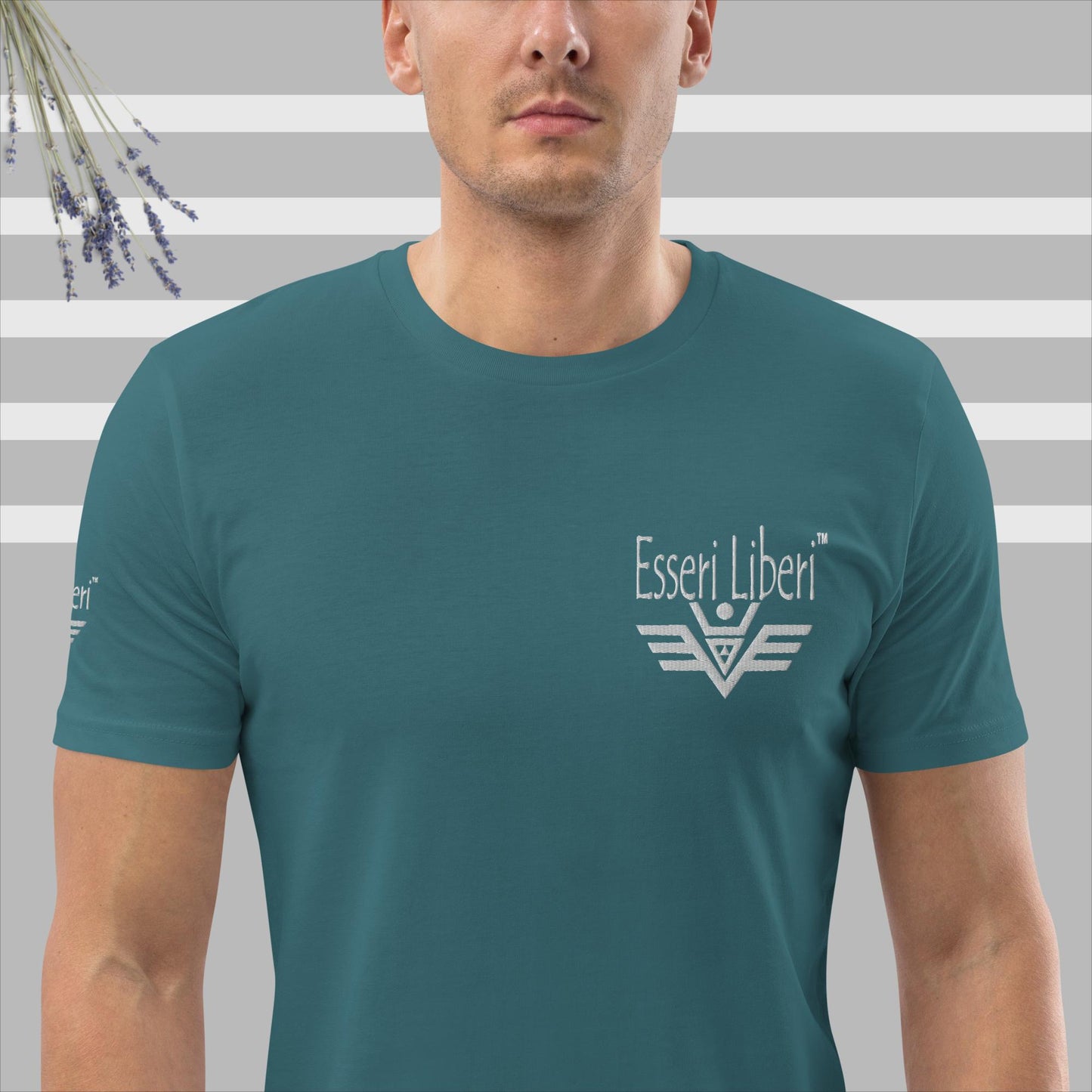 Kurzärmliges Sport-T-Shirt für Herren mit Stickerei der Marke Esseri Liberi