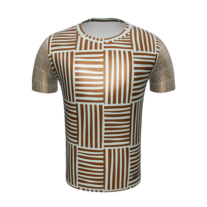 T-shirt uomo casual manica corta girocollo linee orizzontali e verticali Esseri Liberi